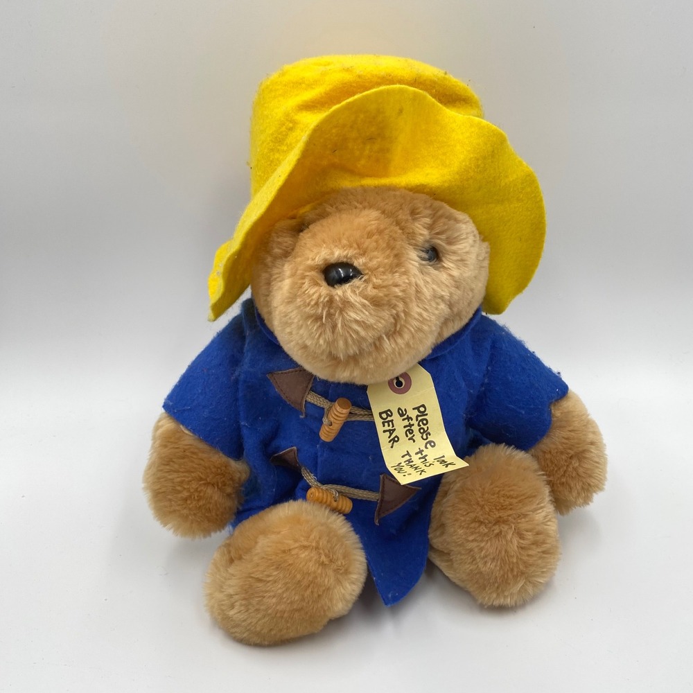 Vintage Paddington Bear 16" Plush Sears‎ Kids Gifts Yellow Hat Blue Coat Stuffed